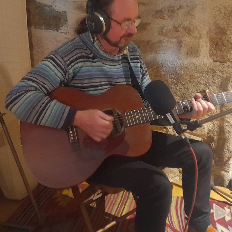 anthony Power recording guitar at Riverish Studios