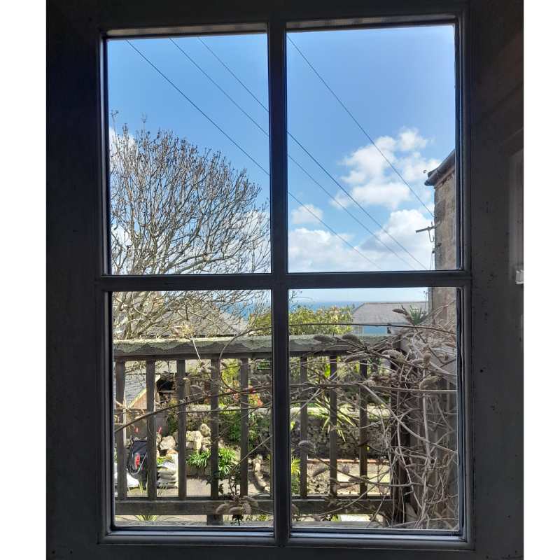 Sea view from Riverfish Studios in Penzance Du Glas recording